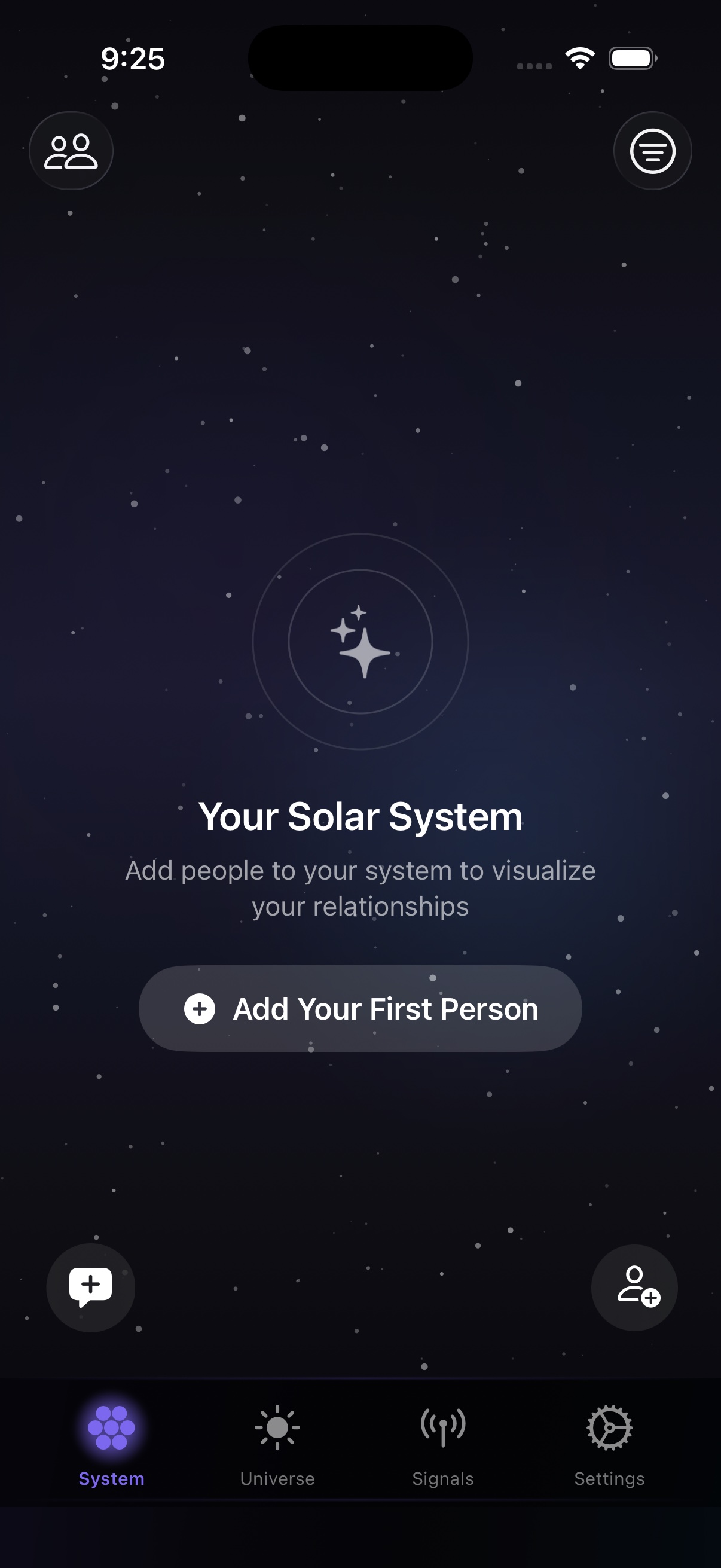 Orbit Boundaries relationship map screen